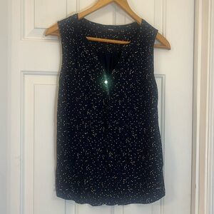 Medium navy and gold spotted sleeveless top